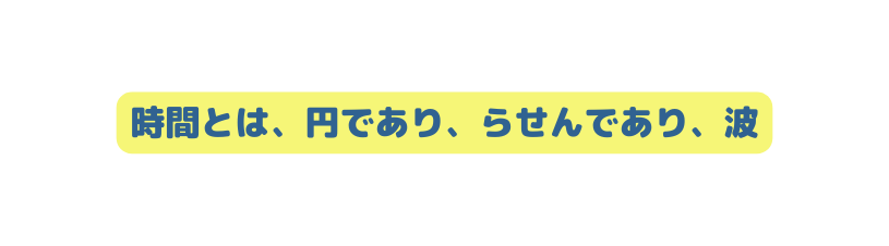 時間とは 円であり らせんであり 波