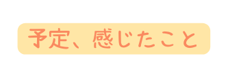 予定 感じたこと